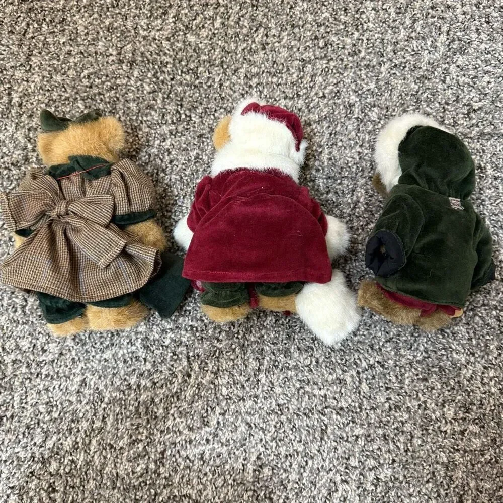 Vintage Boyd’s Bears Bailey Winter Velvet Coat Lot 3 Plaid Holiday Plush